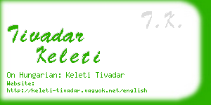 tivadar keleti business card